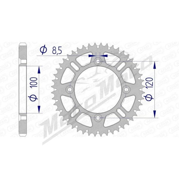 AFAM Aluminium Ultra-Light Self-Cleaning Rear Sprocket 15104 - 428 47-52 teeth YAMAHA / SUZUKI 80-85cc 85-26