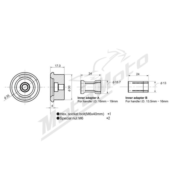 DAYTONA Universal Adapter For Barend Mirror