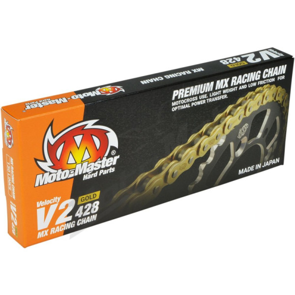 MOTO-MASTER 428 V2 Chain Gold 130 Links Benelli / Derbi / Husqvarna / KTM / Kawasaki / Yamaha 80-140 77-26