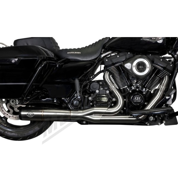 S&S CYCLE 2-into-1 Diamondback Exhaust System Harley Davidson FLH / FLHR / FLHRC 1750-1977c 17-23