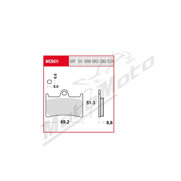 TRW TRQ Brake Pad Sintered Race Yamaha BT / FZ / FZS / MT / TZR / XJR / XSR / YZF / YFZ-R 600-1300cc 89-20