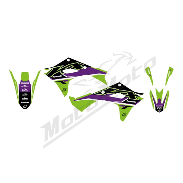Blackbird Racing Dream 5 Grafikos Lipdukų kompl. Kawasaki KX 250-450cc 24-> Žalia/Violetinė