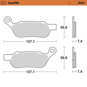 MOTO-MASTER Roadpro Rear Brake Pads Harley Davidson FLD / FXD / FXDF / FXSB / FXST / FXSTC 1584-1800 08-17 