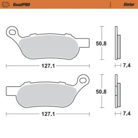 MOTO-MASTER Roadpro Galinės stabdžių trinkelės Harley Davidson FLD / FXD / FXDF / FXSB / FXST / FXSTC 1584-1800 08-17 