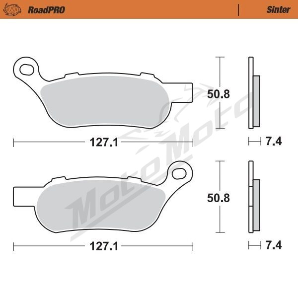 MOTO-MASTER Roadpro Rear Brake Pads Harley Davidson FLD / FXD / FXDF / FXSB / FXST / FXSTC 1584-1800 08-17 