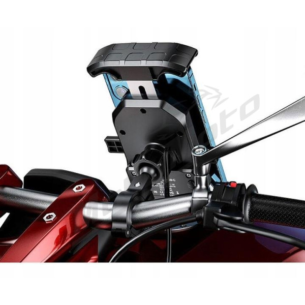Biketec motorcycle mount with inductive charger 22-32 mm