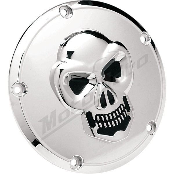 DRAG SPECIALTIES Chrome 3-D Skull Derby Cover Harley Davidson FLD / FLHR / FLHRC / FLHRCI / FLHRI / FLHRS 1340-1800cc 99-17