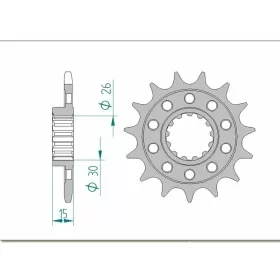 AFAM plieninė standartinė priekinė žvaigždutė 166801 - 520 15-17 dantukų BMW S / HP4 1000cc 10-24