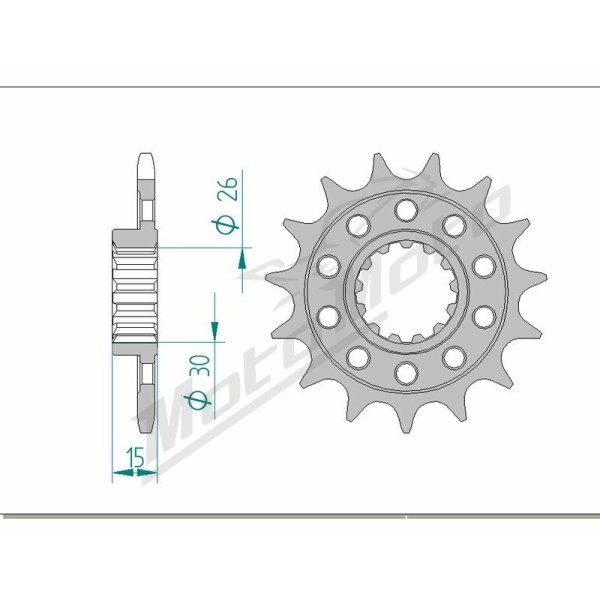 AFAM plieninė standartinė priekinė žvaigždutė 166801 - 520 15-17 dantukų BMW S / HP4 1000cc 10-24
