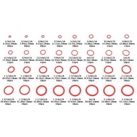 Silicone o-ring gasket set 6.35-57.12mm/ 1/4-2 1/4 (32 different sizes / 407pcs)