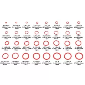 Silicone o-ring gasket set 6.35-57.12mm/ 1/4-2 1/4 (32 different sizes / 407pcs)