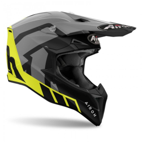 AIROH Wraaap Conquer Flue Yellow Motocross Helmet Matt
