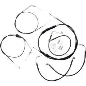 LA CHOPPERS Standard Black Vinyl Handlebar Cable/Brake Line Kit Harley Davidson 1340-1584 96-07