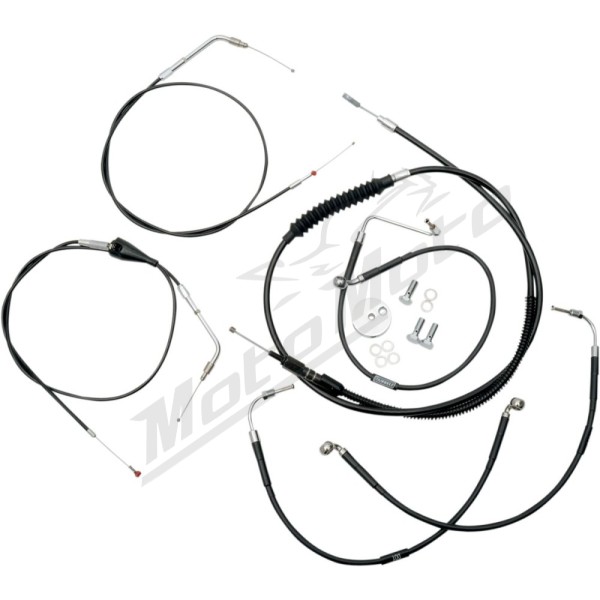 LA CHOPPERS Standard Black Vinyl Handlebar Cable/Brake Line Kit Harley Davidson 1340-1584 96-07