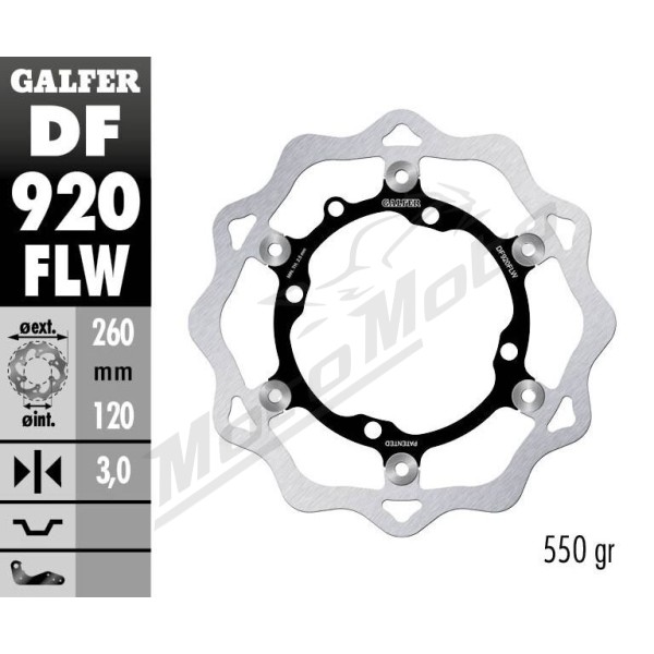 GALFER "Wave®" priekinis stabdžių diskas Sherco SE / SEF / SEF-R / SE-R 250-300cc 14-22