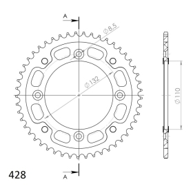 Supersprox Stealth Rear sprocket 49T Gold Husqvarna / KTM 85-105cc 04-24