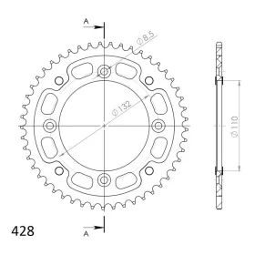 Supersprox Stealth Rear sprocket 49T Gold Husqvarna / KTM 85-105cc 04-24