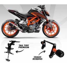 Rėmo slideriai / crash bar + Numerių laikiklis BAGOROS KTM DUKE 125-390cc 2017-2023