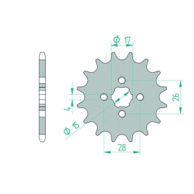 AFAM Steel Standard Front Sprocket 20104 - 420 12-16 teeth HONDA Z / MT / NSR 50cc 77-95