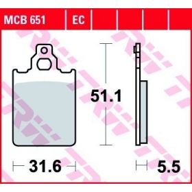 BRAKE PADS TRW MCB651 STANDARD