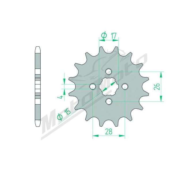 AFAM Steel Standard Front Sprocket 20104 - 420 12-16 teeth HONDA Z / MT / NSR 50cc 77-95