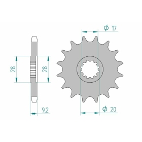AFAM Steel Standard Front Sprocket 94121 - 428 11-14 teeth HM / VENT 50cc 01-25
