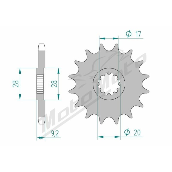 AFAM Steel Standard Front Sprocket 94121 - 428 11-14 teeth HM / VENT 50cc 01-25