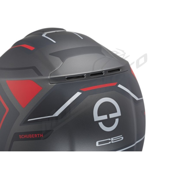 Atverčiamas šalmas Schuberth C5 Omega Juoda / Raudona