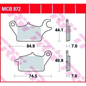 STABDŽIŲ TRINKELĖS TRW MCB872 STANDARD