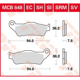 TRW EC Series Ceramic Brake Pads Aprilia / BMW / Cagiva / GasGas / Husaberg / Husqvarna / KTM / Sherco / SWM / Tm Racing / Yamaha 80-1190cc 92-23