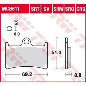 BRAKE PADS TRW MCB611 STANDARD