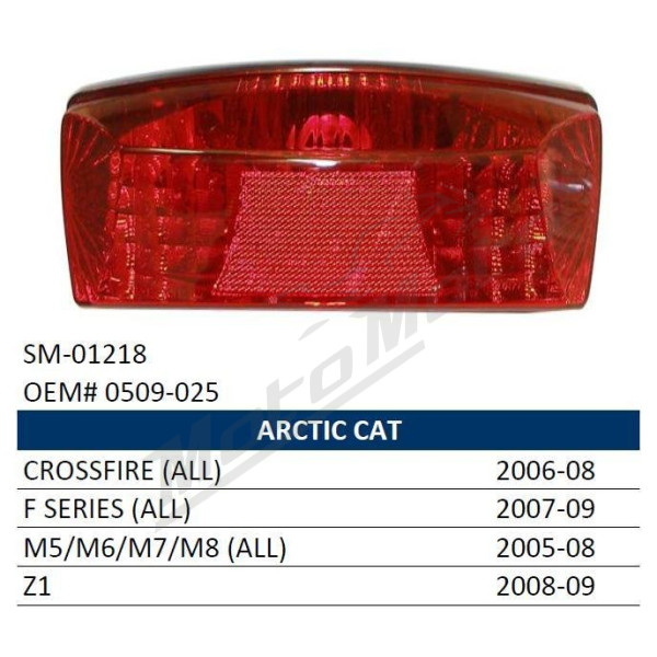 Spi galinis žibintas Arctic Cat Crossfire / F Series / M5 / M6 / M7 / M8 / Z1 500-1000 05-09