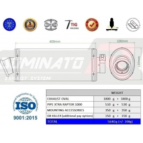 Exhausts kit Dominator Oval CAGIVA XTRA RAPTOR 1000