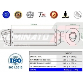 Exhausts silincers Dominator HP1 DUCATI MONSTER 800 1996-2005