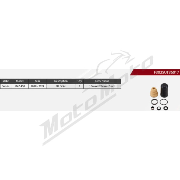 SHOWA Rear Shock Absorber Repair Kit Suzuki RM-Z 450cc 18-24