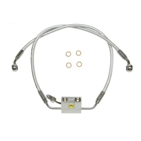 MAGNUM SHIELDING Front Lower Brake Line Kit ABS Chrome Harley Davidson FLFB / FLFBS / FXFB / XL / FXFBS 1200/1868 18-23