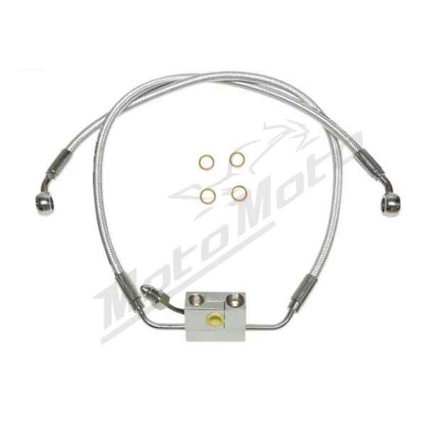 MAGNUM SHIELDING Front Lower Brake Line Kit ABS Chrome Harley Davidson FLFB / FLFBS / FXFB / XL / FXFBS 1200/1868 18-23