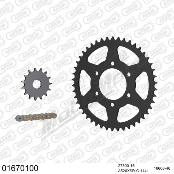AFAM Chain Kit 520 15/46 114 links Kawasaki ER-6 / Ninja / Versys / Z 650cc 06-25