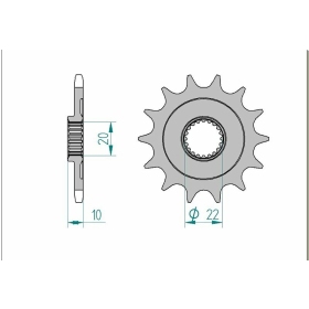 AFAM Steel Standard Front Sprocket 43302 - 520 13 teeth ​​​​​​​SHERCO SE 250-300cc 08-11