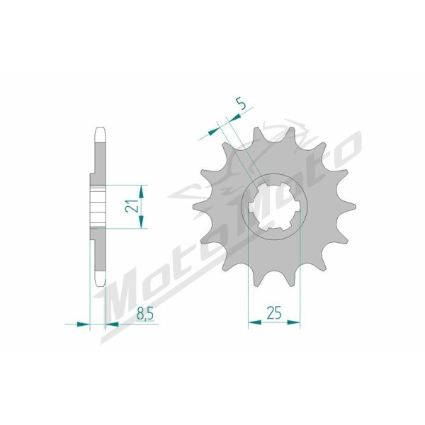 AFAM Steel Standard Front Sprocket 24302 - 520 14-15 teeth HUSQVARNA WR / WRK / CR / KAWASAKI KX 240-500cc 83-99