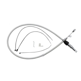 MAGNUM SHIELDING Chrome Quick Connect Upper Clutch Cable Harley Davidson FLDE / FLFBS / FLTRT / FLTRX / FXLR / FXST 1750/1977 18-24 91.5cm