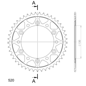 Supersprox Rear sprocket 520 46T Honda / Yamaha 600-650cc 95-15