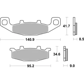 SBS HF Street Ceramic Organic Brake Pads Hyosung / Kawasaki / Suzuki 125-1100cc 87-07