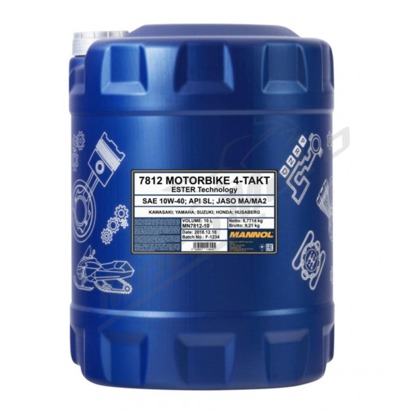 Mannol 4t motorcycle engine oil 10w40 10l