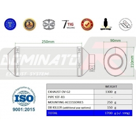 Exhaust silencer Dominator OV YAMAHA YZF-R3 2022