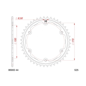 AFAM Standard Steel Rear Sprocket 525 44 teeth TRIUMPH SPEED TRIPLE 1200 21-25
