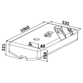 Osculati Fuel tank 1060x535x221 90 l 