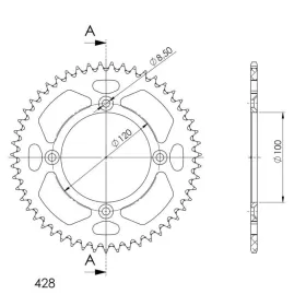 Supersprox Alu Rear sprocket Blue 51