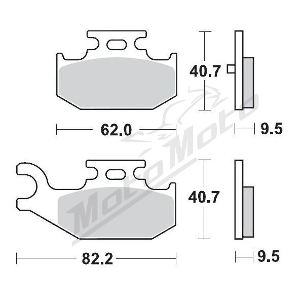 MOTO-MASTER Rear Racing Brake Pads ATV Yamaha YFM / YXR 450-700 05-15