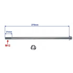 Rear swingarm axle M12 (Length 275mm)